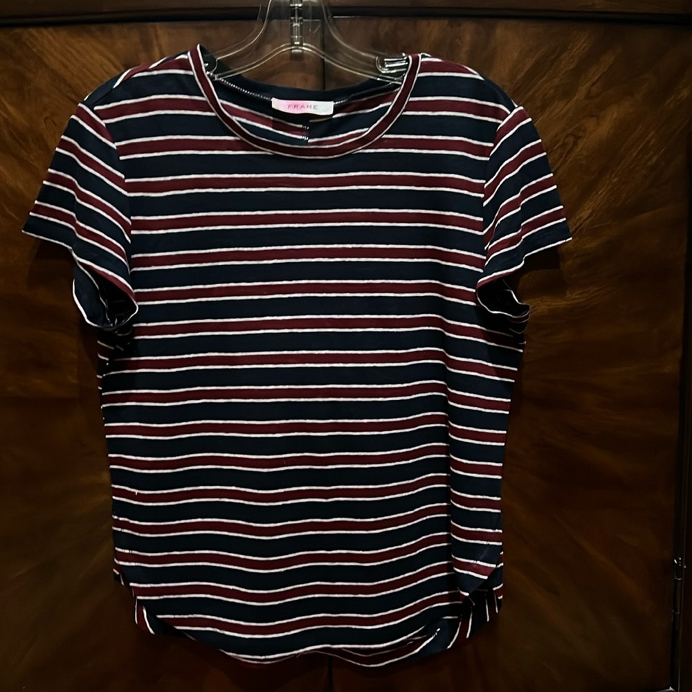 Frame multi striped tee shirt.
